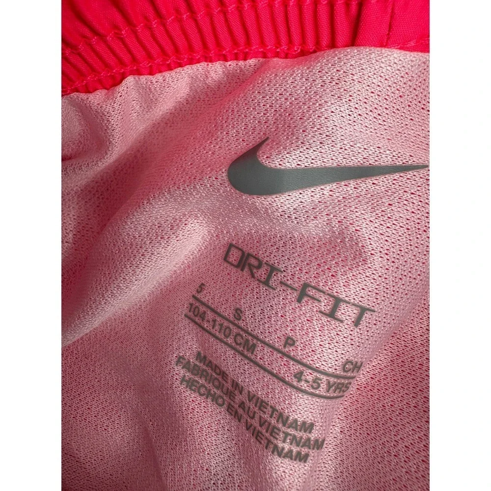 Nike Girls Racer Pink Black Dri Fit Athletic Shorts Size 6